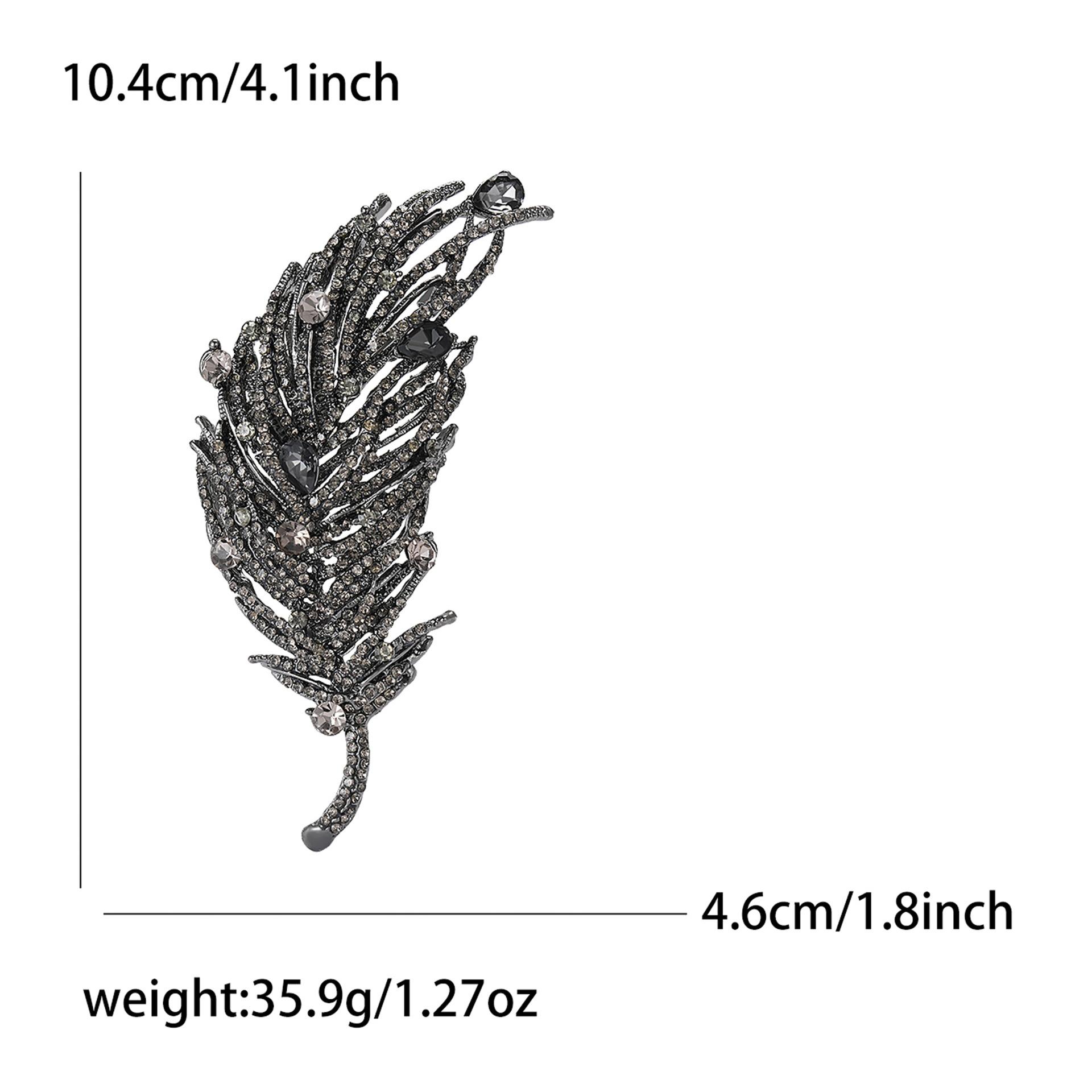 

Тяжелая промышленность ретро сплав горный хрусталь перо брошь изысканный универсальный женский костюм кардиган корсаж аксессуары булавка