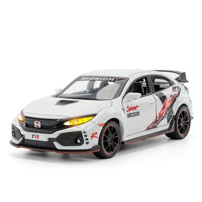 1/32 HONDA CIVIC TYPE R Alloy Sports Car Model Diecasts & Toy Vehicles Metal Car Model Sound and Light Collection Kids Toy Gift