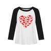 Dziewczęce koszulki z długim rękawem Love na Walentynki, dziecięce jesienne topy, basicowe koszulki z okrągłym dekoltem 5-14L