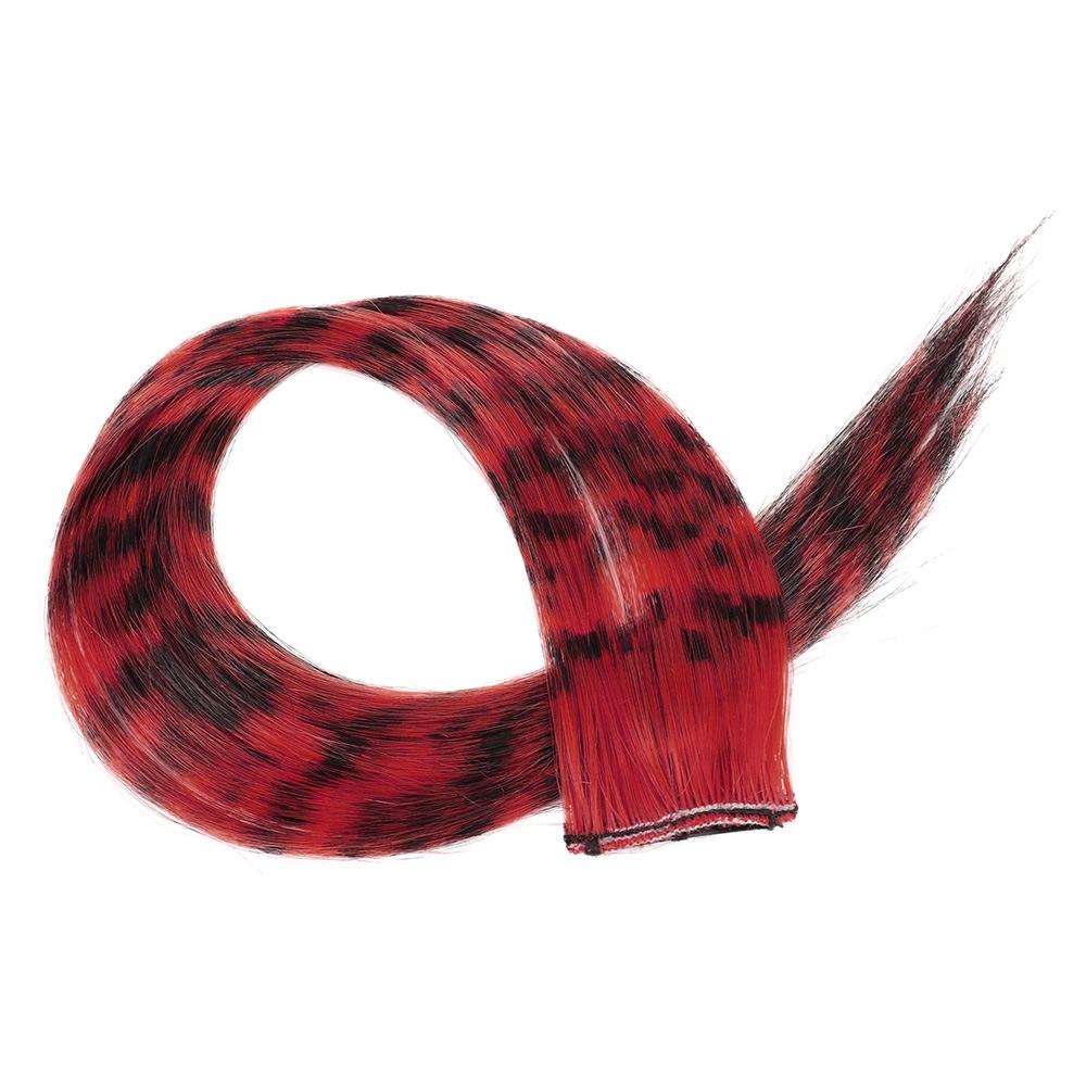 Colorful Hair Highlights Stripe Printed Wig Hairpieces Christmas Clip in Hair Extensions  Girls