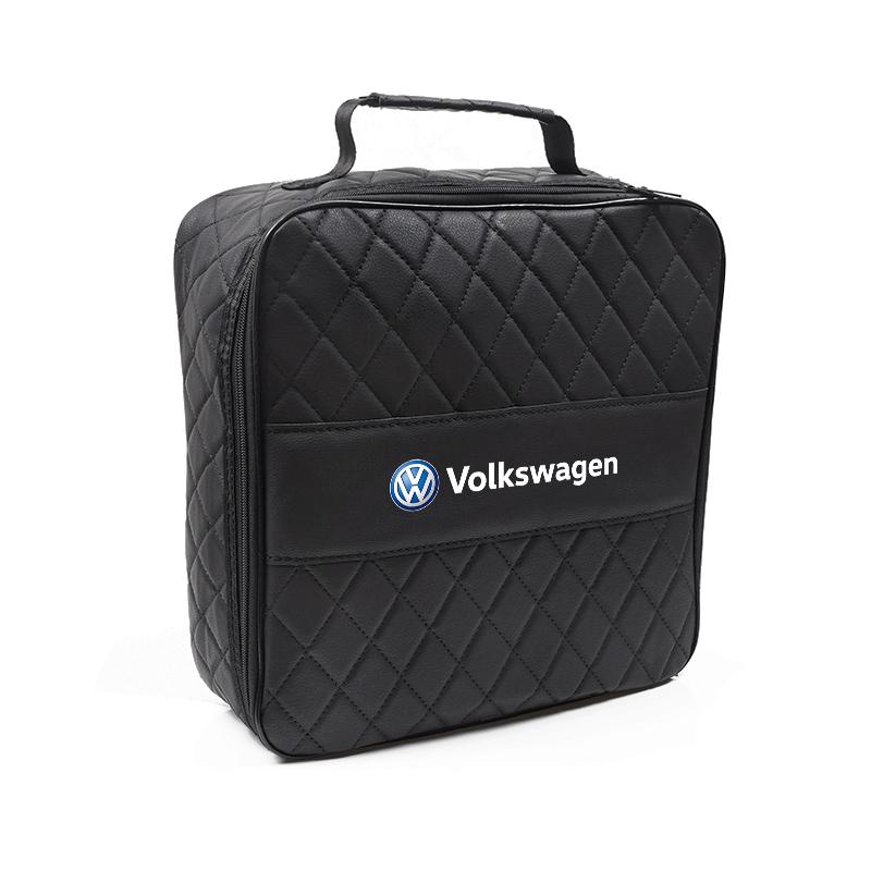 Car Leather Storage Bag High-capacity Auto Trunk Handbag For Volkswagen VW GTI Polo Golf Passat Tiguan Arteon Touareg CC Taigo zf0