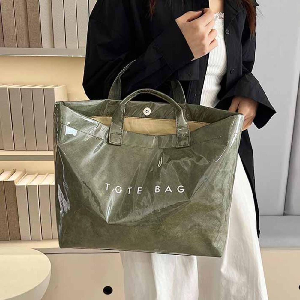 Tote Bag Transparent Jelly Bag Storage Bag Letter Prints Handbags Travel PVC Tote Bag  Swimming