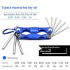Foldable Metric & Imperial Hex Key and Torx Screwdriver Set