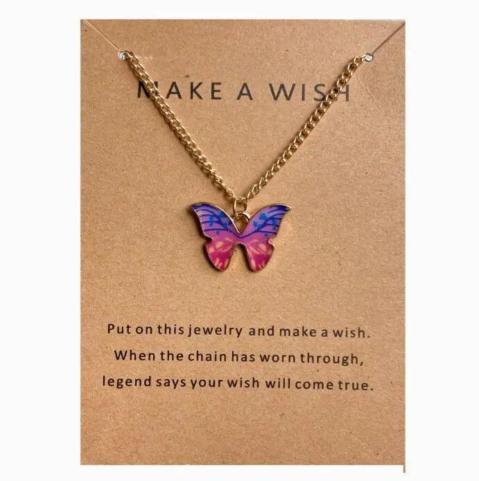 Women Butterfly Necklace Korea Style New Butterfly Pendant Necklace Gift for Girl Cute Lovely Neck Fashion Jewelry Gift for Girl