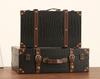 Vintage American Retro Leather-Wooden Suitcase Display and Photography Prop