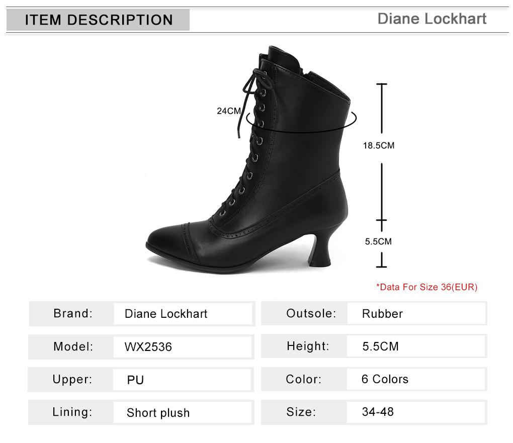 Fashion 2025 New Lace Up Ladies High Heel Shoes Strange Steampunk Boot Victorian Ankle Boots Women Pointed Toe Thick Soled Short Boots