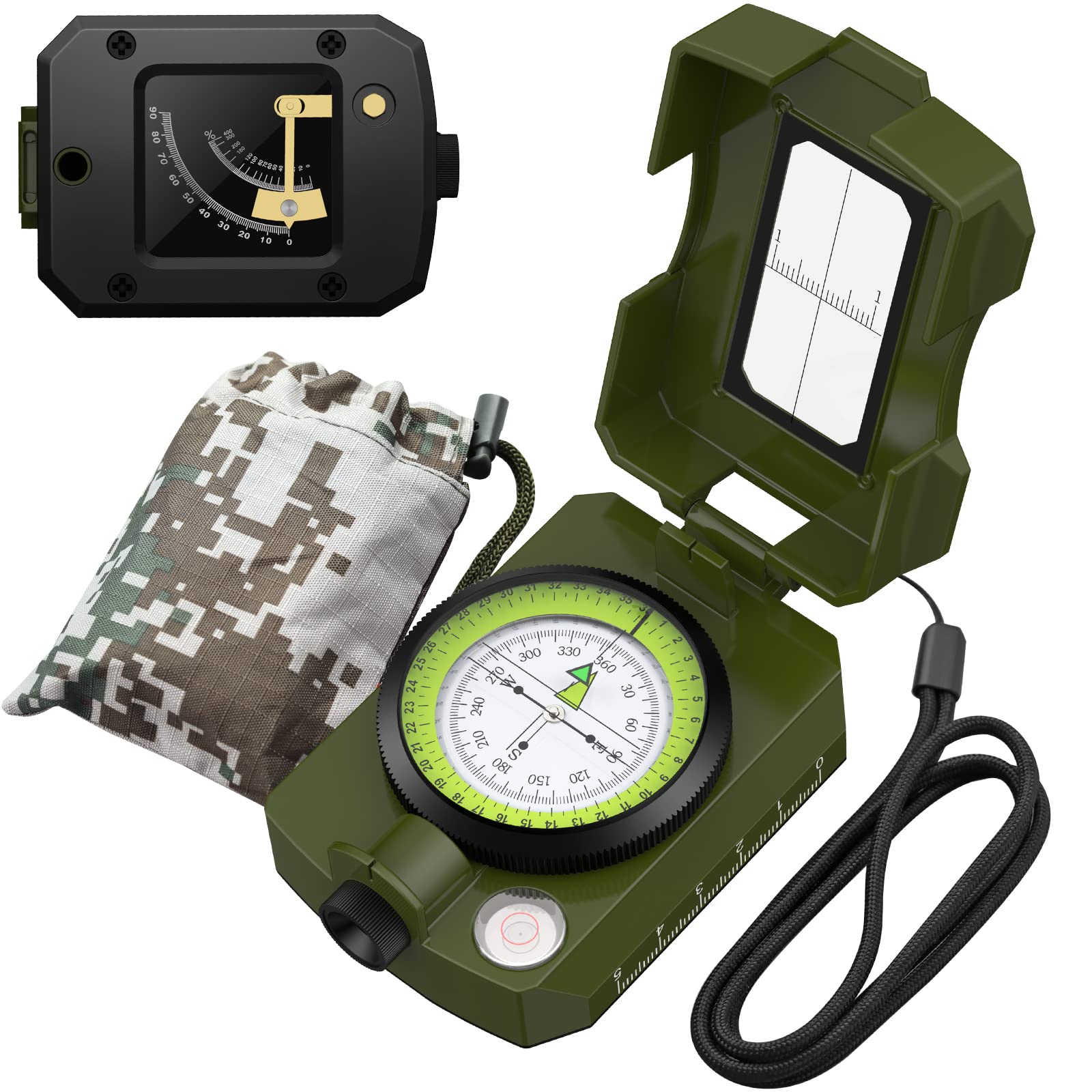 

Proster High Precision Direction Виготовлений з алюмінію Включає IP54 Включає зберігання Підходить для активного відпочинку, наприклад гірський компас, компас, зелений
