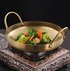 Deep Stainless Steel Golden Gold Dry Bar Small Pot Household Small Hot Pot Alcohol Stove Upmarket Chafing Dish Stripe Hotpot