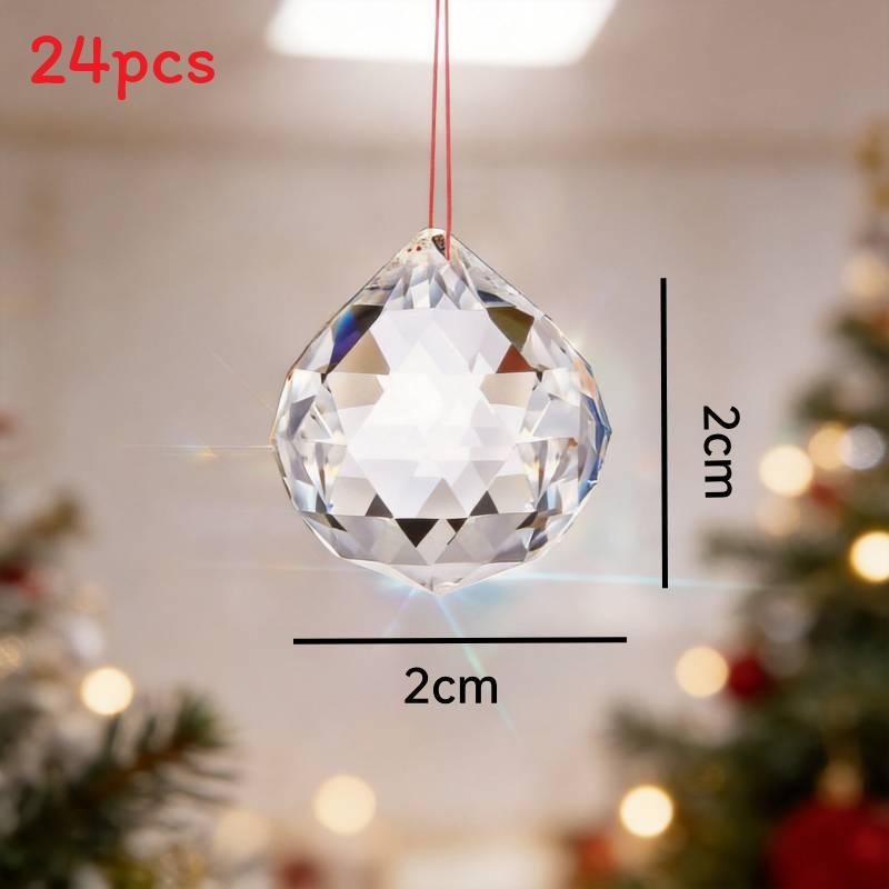 

24pcs Crystal Hanging Ornaments 20mm Faceted Balls For Wedding Decor And Christmas Gifts