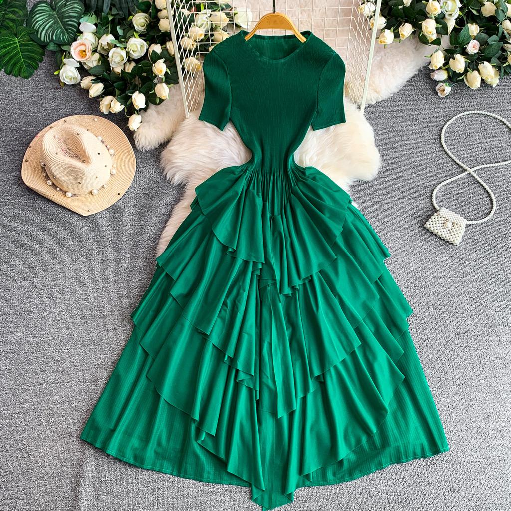 Boho Chic Summer Vacation Dress Women Flowy Tiered Ruffles Maxi Dress Casual Beachwear Loose Fit Holiday Dress