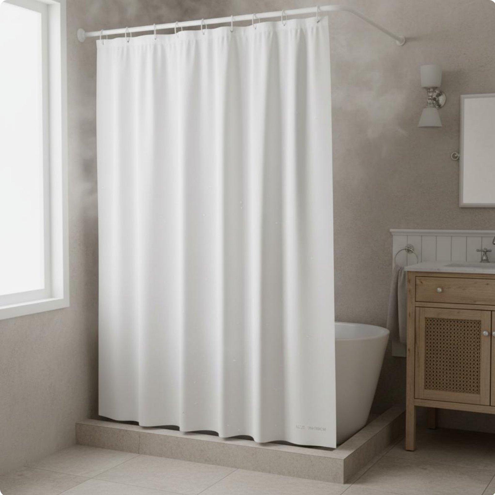 Plastic Bathroom Curtain Thickened Material Waterproof Shower Liner Home Furnishing Easy Installation белый