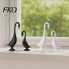 Niche Art Gift 2Pcs 3D Printed Swan Figurine, Artistic Sculpture with Stable Base, Decorative Double Ornament Ornaments, Minimalist Animal for