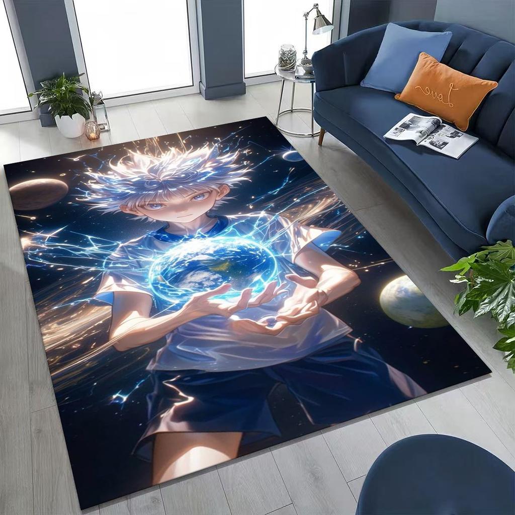 Anime HUNTER X HUNTER HXH Gon Freecss Killua Cartoon Rug for Bedroom Living Room Sofa Home Doormat Decor,Kids Non-slip Floor Mat