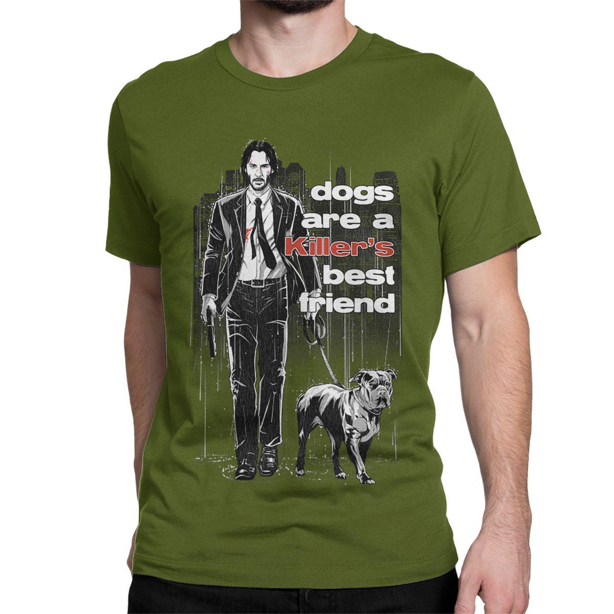 

Безумный Джон Уик Собаки — лучший друг киллера Футболка Мужская Женская 100% Хлопок Футболки С коротким рукавом Футболки Идея подарка Одежда 4XL