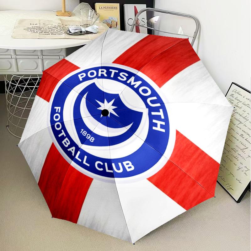 1PC Ports Fc Crest Printed Umbrella Folding umbrella, automatic umbrella 8-Frame for Travel, camping Fan gifts Christmas Gifts