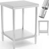 Table, Central Steel Worktop with Shelf 60 X 60 Cm