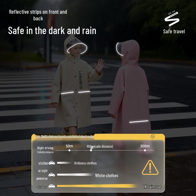 Lemonkid Kids Waterproof Raincoat with Backpack Space
