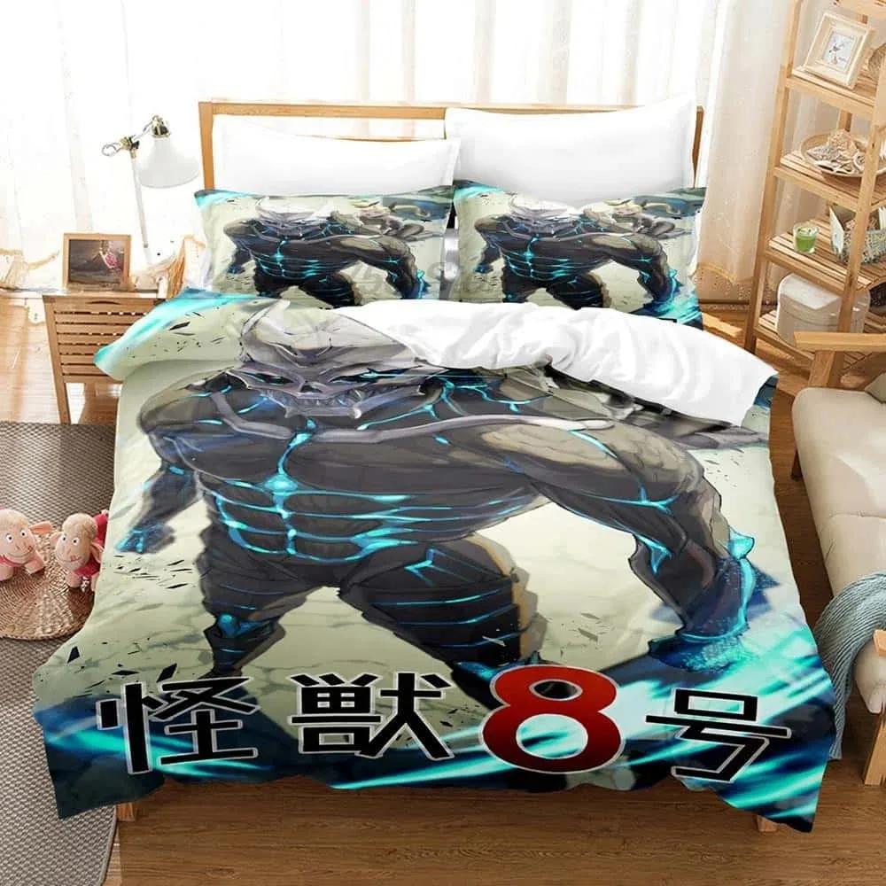 Kaiju No. 8 Beding Set Single Twin Ful Quen King-Sized Dimensionsd Dimensions Bed Linen Set Adult People Kid Bedrom Duvet cover Sets 3D Print Anime