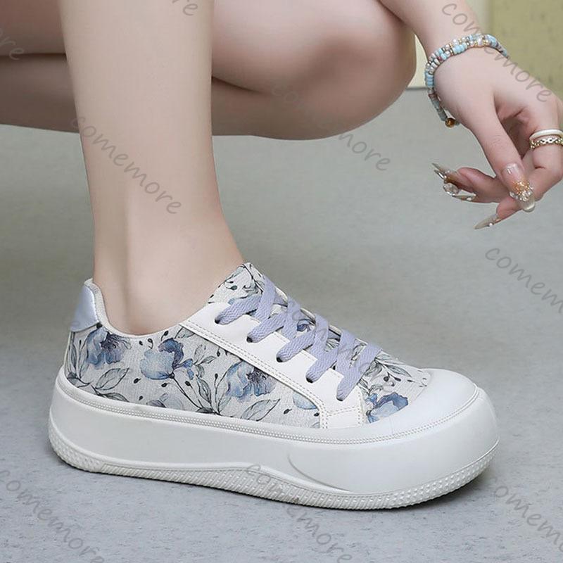 Fashion Comemore Women's Sneakers Shoes Spring Autumn Outdoor Lace Up Platform Flats Comfortable Fashion Height Increase Casual Shoes
