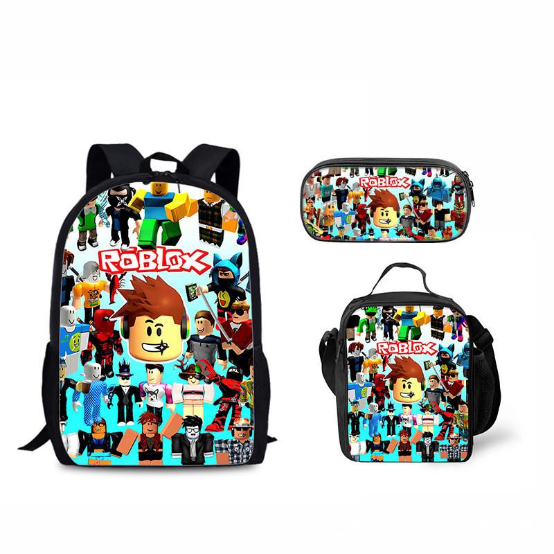 Roblox Student Backpack Set With Nylon Material And Pencil Case For Daily Use