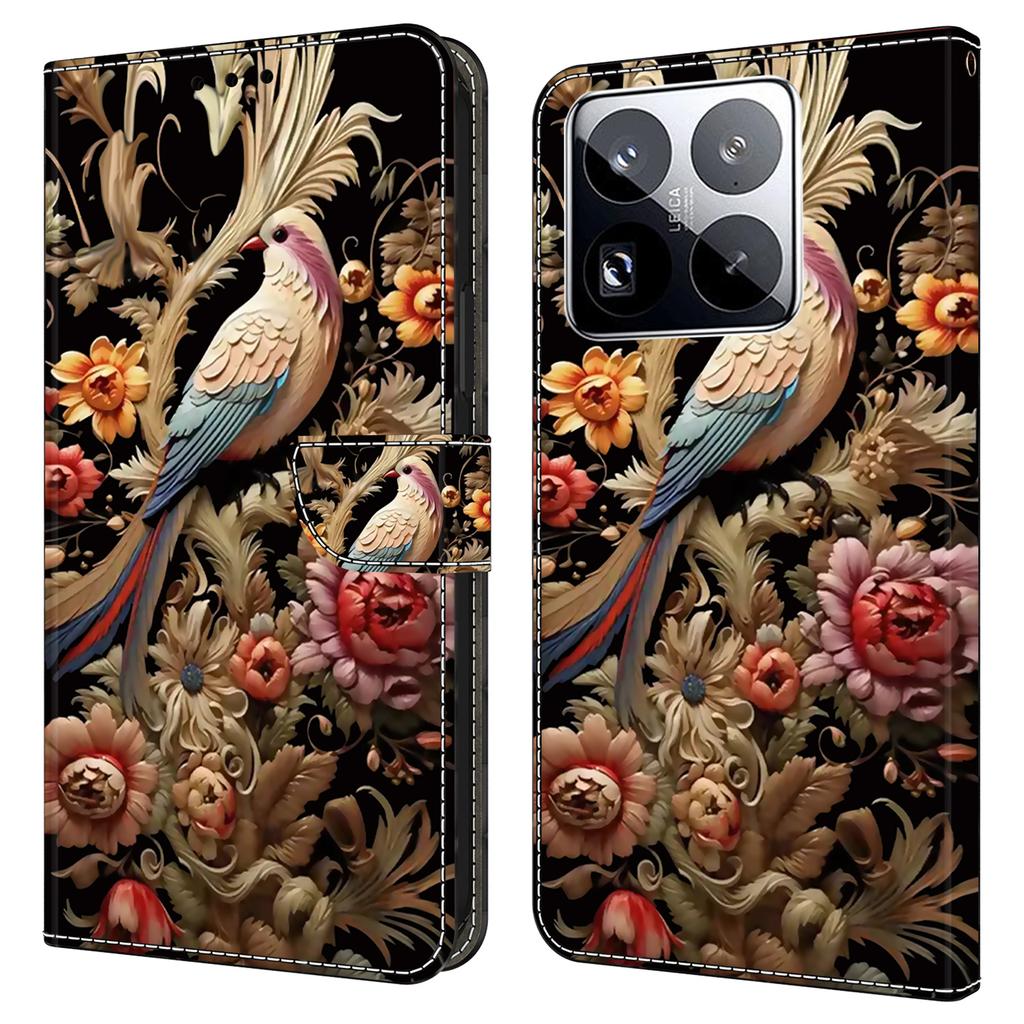 Pro Xiaomi 15 Pro Pouzdro PU Kožené Peněženkové Pouzdro na Telefon se Stojanem