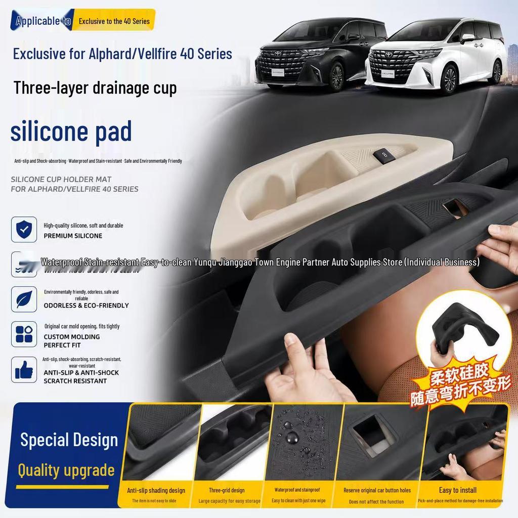 Silicone Cup Holder Cover for 40 Series Alphard Vellfire Third Row Seat