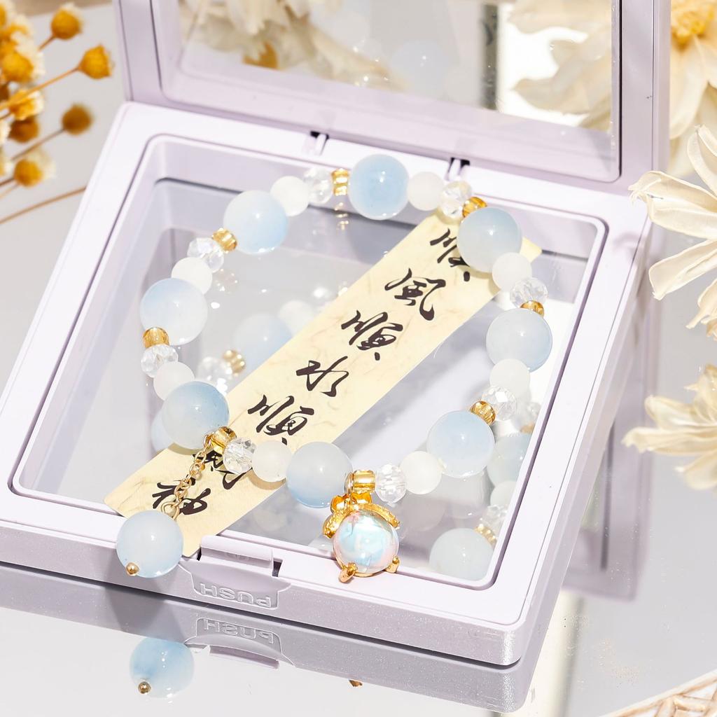 Recommended crystal bracelet, niche high-end glass bracelet, get ice-through student girlfriend gifts