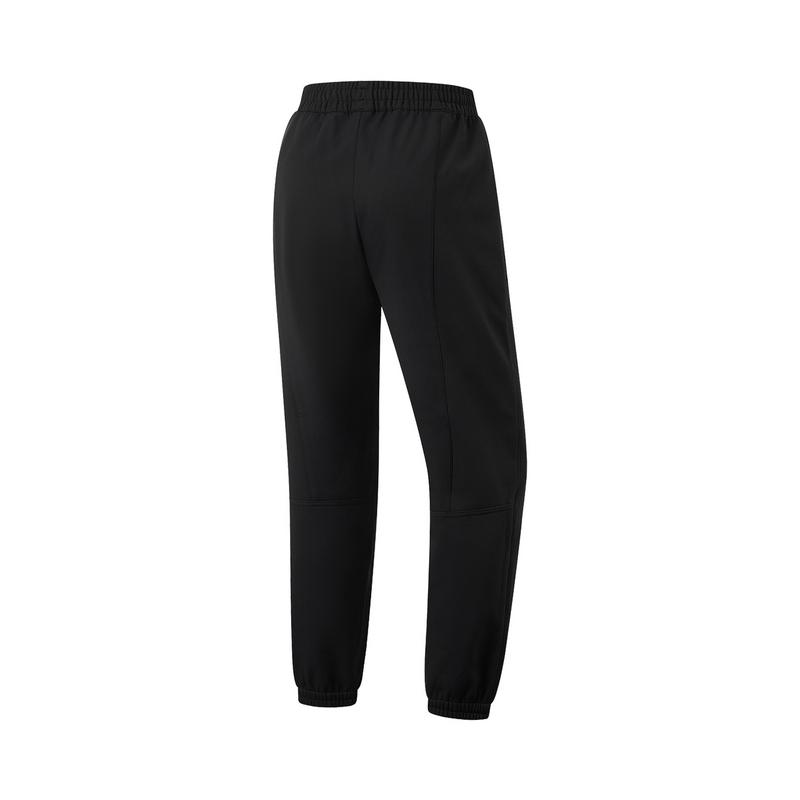 Li Ning Fitness Series Solid Color Mid Waist Comfortable Breathable Versatile Cuffed Sports Long Pants Women Bottoms Black AYKU920-1