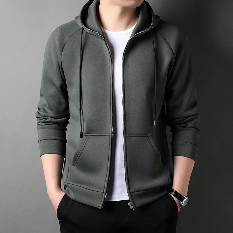 Trendy Splicing Hooded Sweatshirt Men's Spring New Korean Cardigan Casual Fashion Jacket
