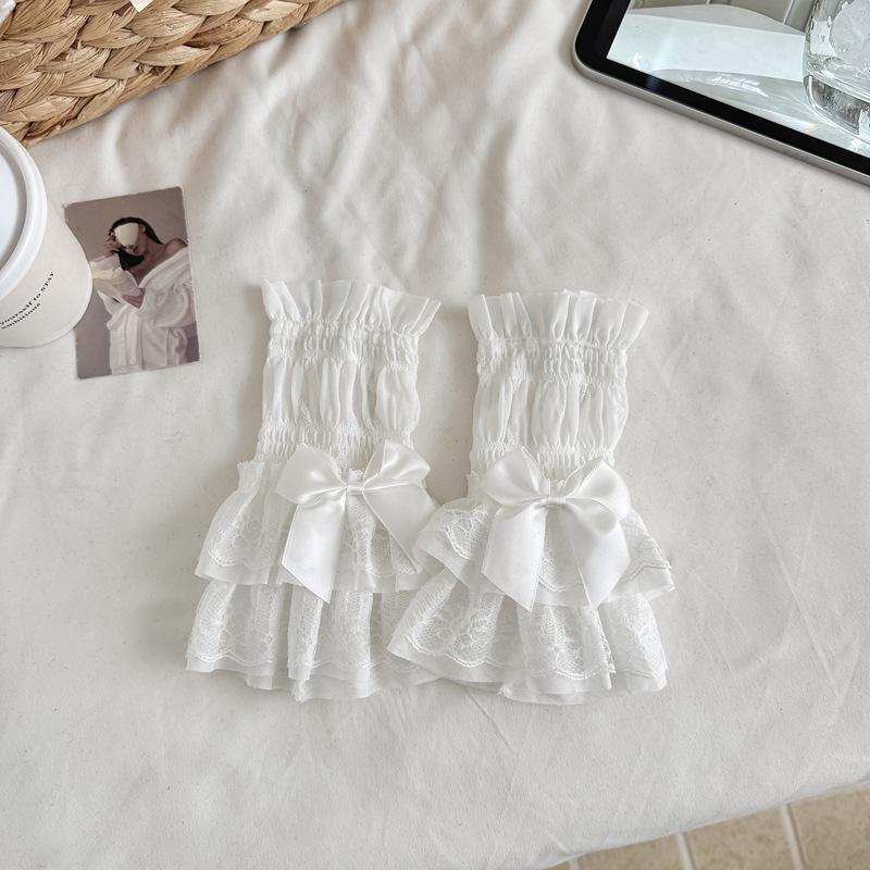 Lolita Ballet Lace Arm Sleeves: Sun Protection, Thin, White, Summer Style