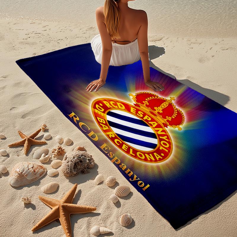 1 Toalla de Playa Estadio Espanyol - Suave, Microfibra Absorbente, Ligera, Ideal para la Playa, Fiestas, Viajes, Regalos para Fans de Camping