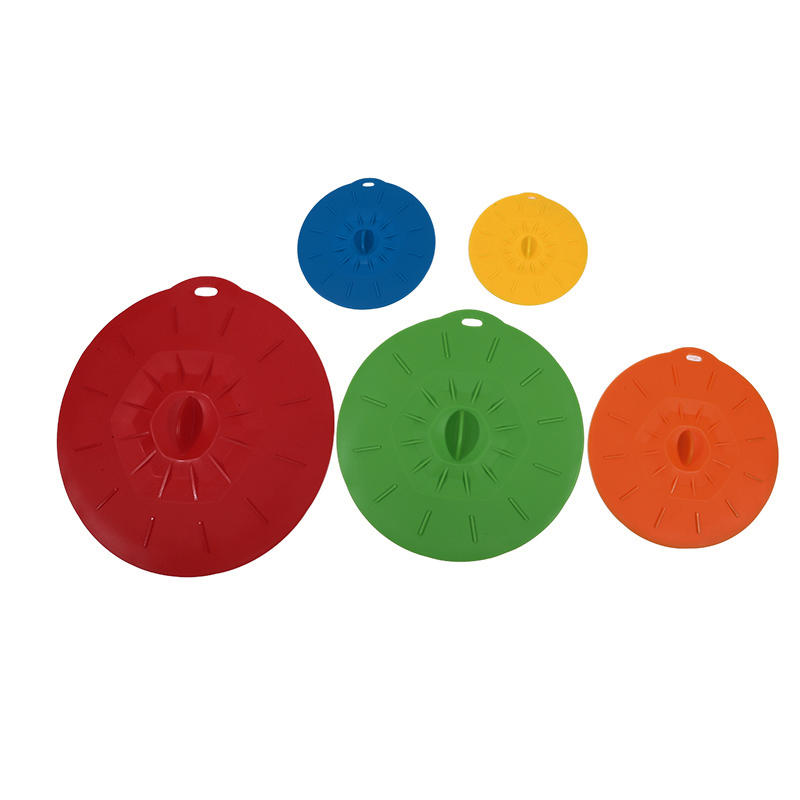 5PCS Silicone Preservation Cover Anti Overflow Leak Proof High Temperature Resistant Easy Clean Sealing Lid