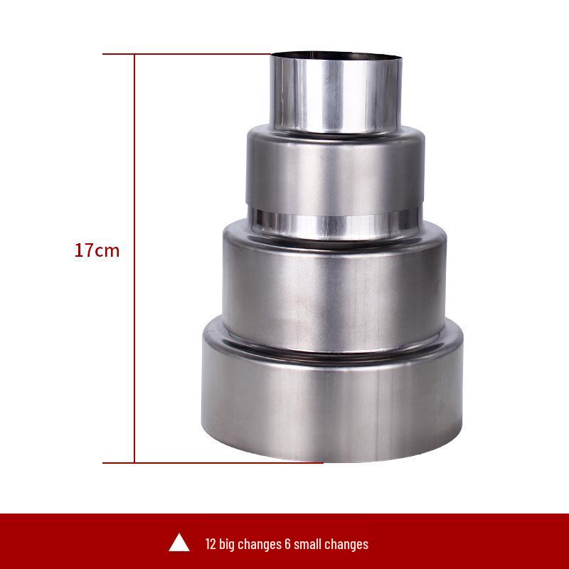 Conector Reductor pentru Coș de Fum din Oțel Inoxidabil pentru Încălzitor de Apă pe Gaz, 6cm la 5cm