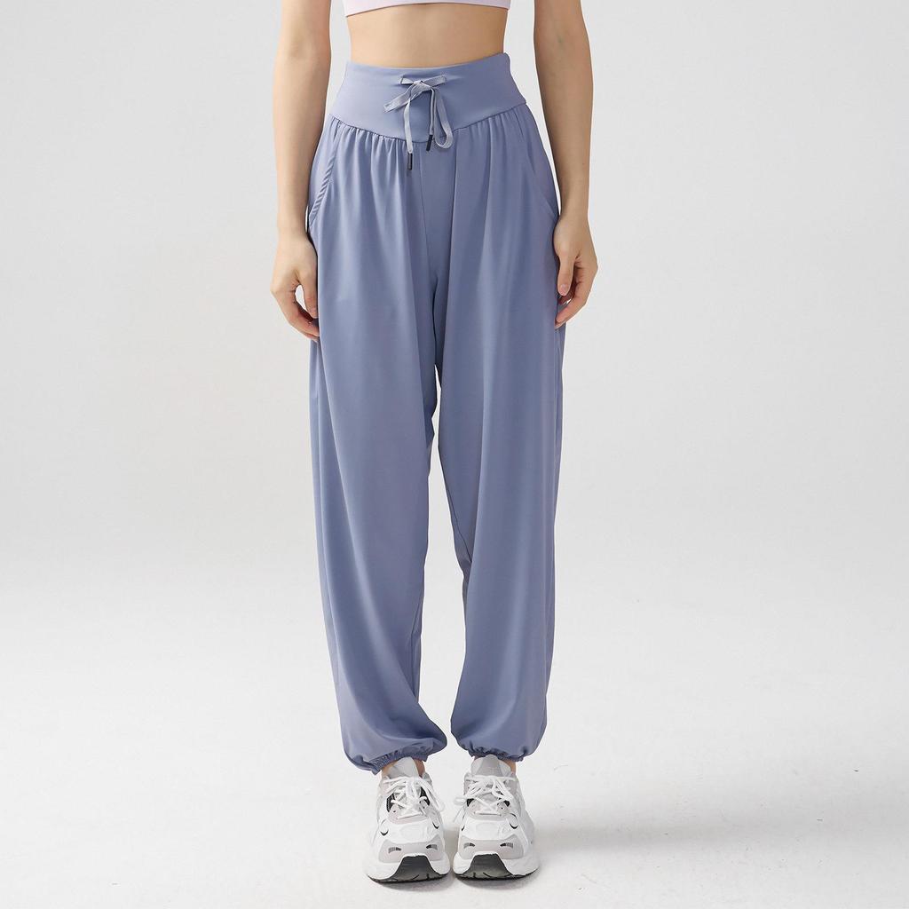 Women's V-Neck Yoga Suit: Loose, Quick-Dry, Long Sleeve for Casual Sports and Pilates Training