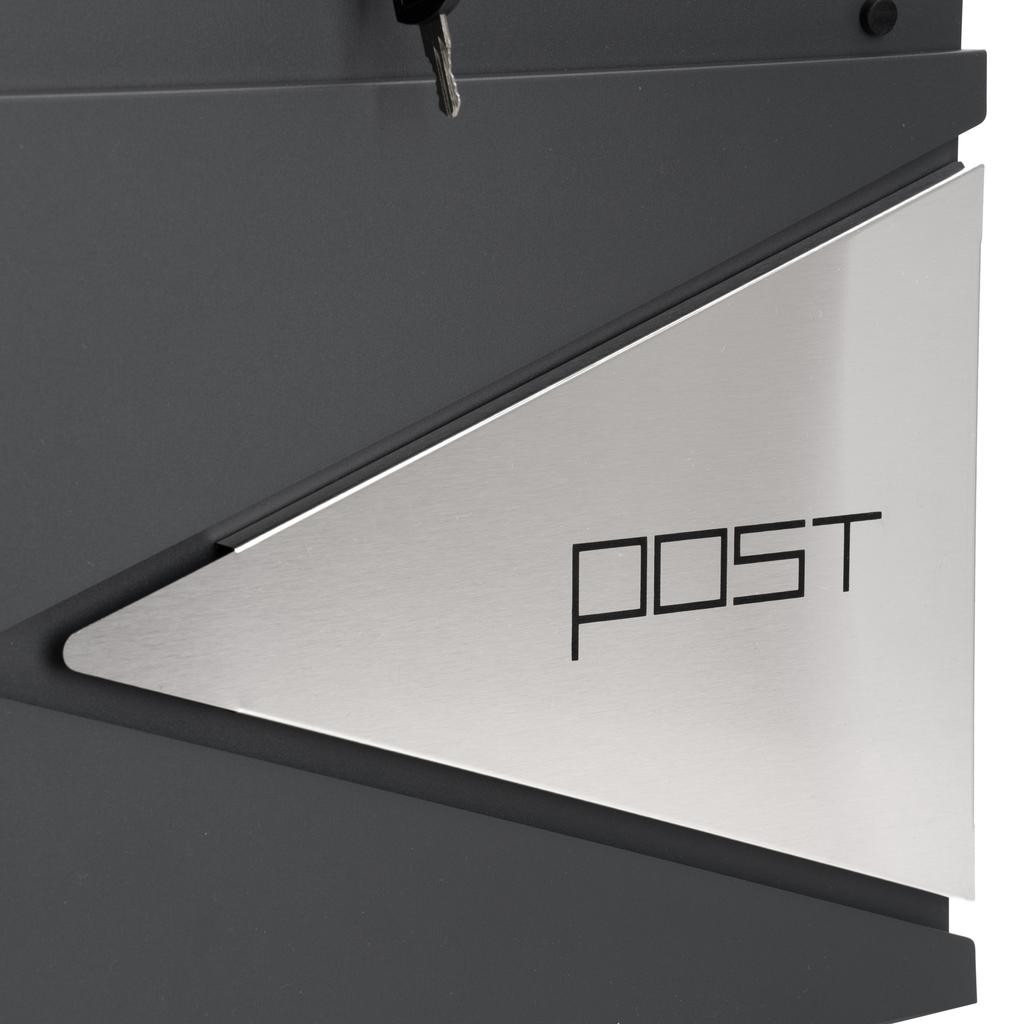Boris Anthracite Mailbox With Inscriptions