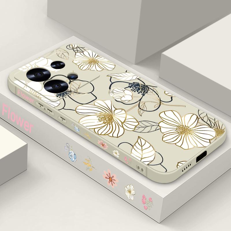 

Мягкий чехол из ТПУ с цветочным узором для Xiaomi 13T Pro Poco F6 X6 X5 Redmi Note 14 Pro 13 12 11, силиконовый противоударный матовый чехол для телефона Xiaomi Poco C65 4G бежевый