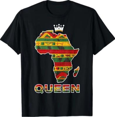 African Queen Map Kente Art Women Black History Month T-Shirt