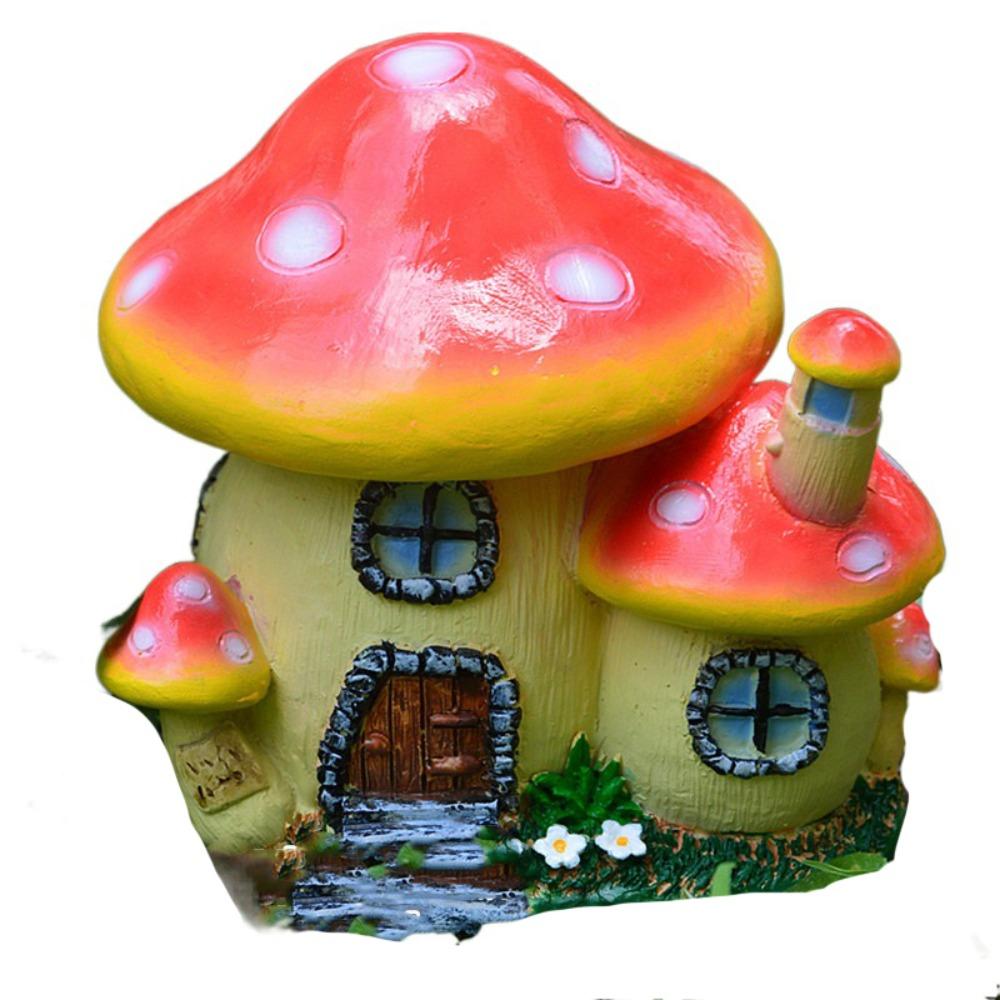 

Cartoon Mushroom Room Small Ornaments Resin Garden Statue Mushroom Sculptures Bonsai Style 3