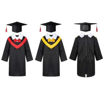 Graduation Gown Cap Kids Unisex Uniform Robe Set with Tassel Cap for Preschool Primary School Ceremony
