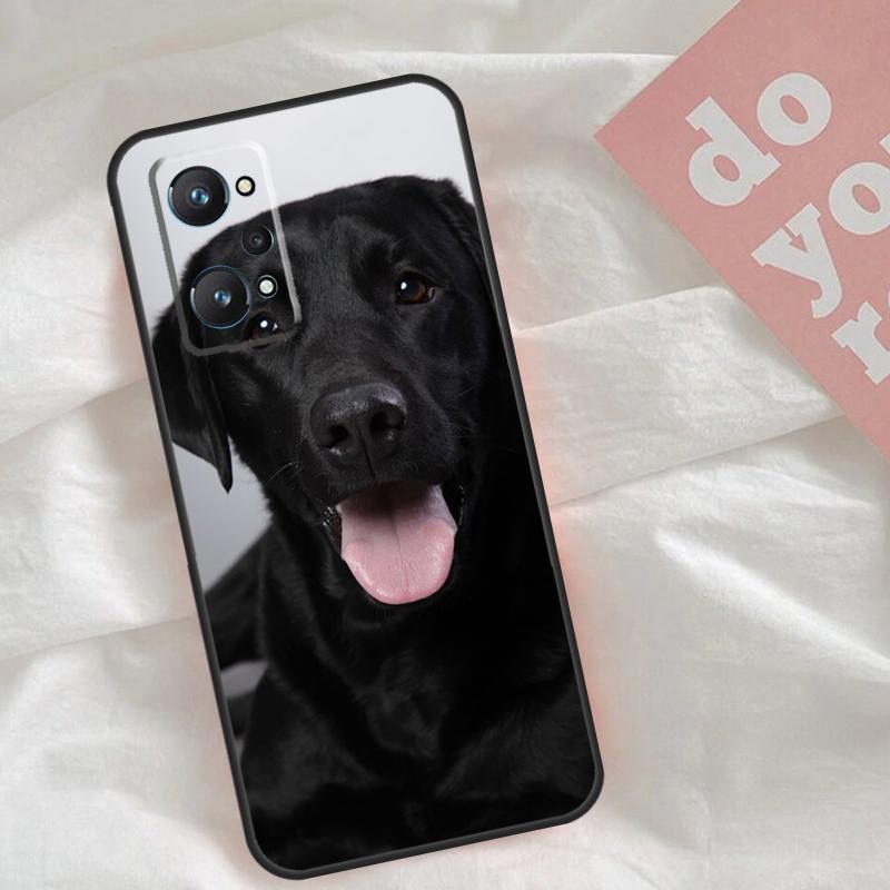 Black Labrador Dog Case For Realme C53 C55 C33 C63 C61 C51 C65 C67 C71 C75 11 12 13 14 Pro Plus GT6 GT7 15 Pro