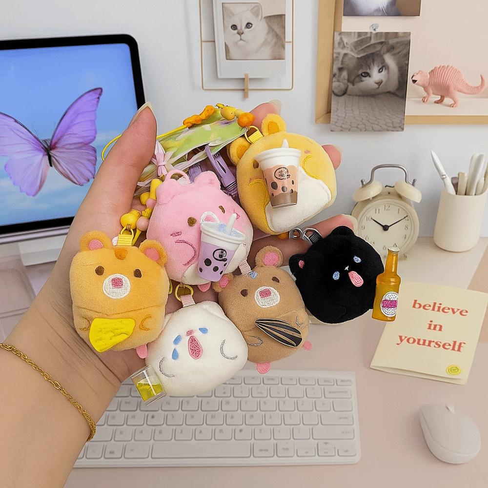 Creative Design Lovers Plush Doll Keychain Backpack Plush Pendant  Lovers Accessories