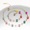 Flower Bead Bracelets Necklace Sweet Cute Choker Necklace Stackable Bangle