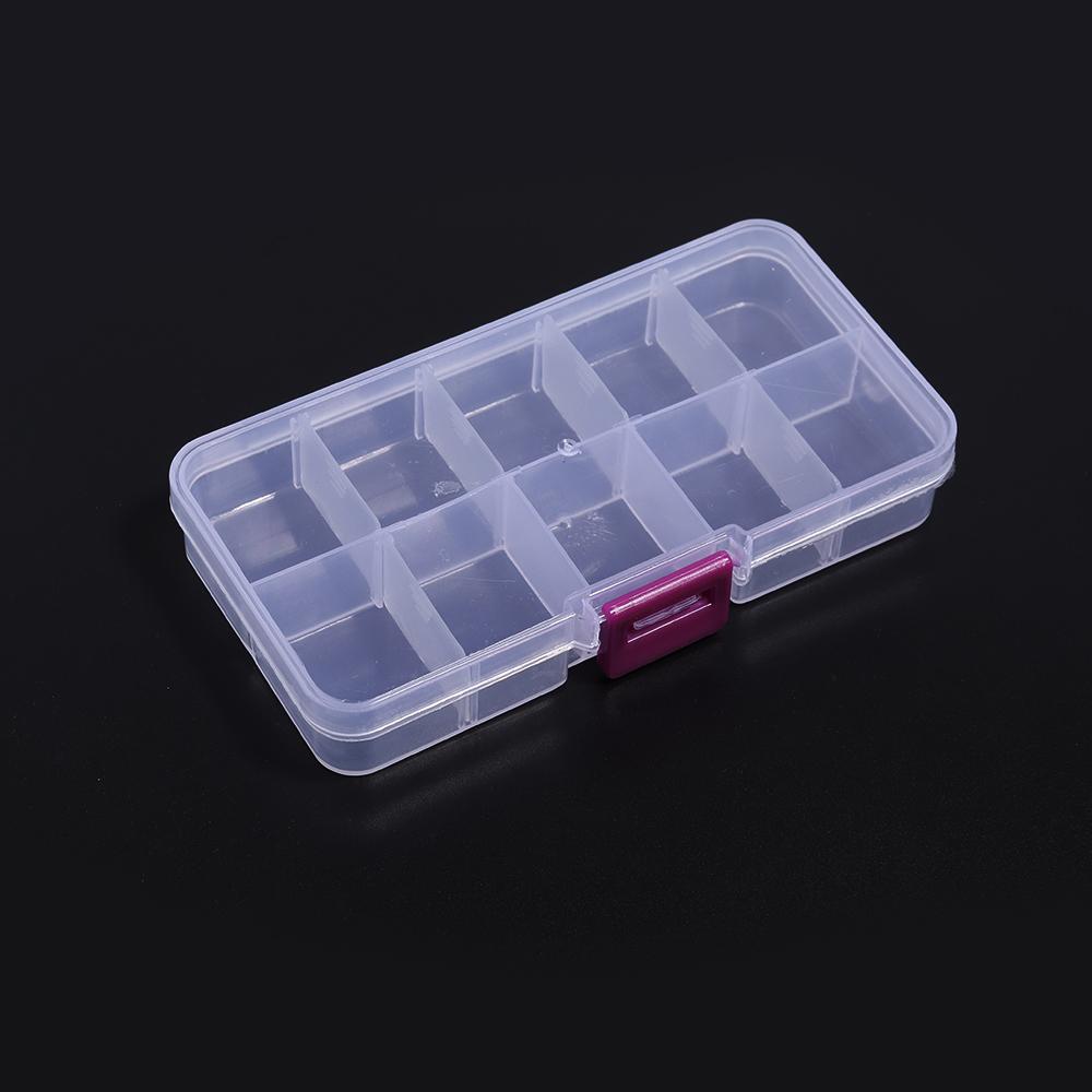 10-15 Grids Plastic Transparent Storage Box Square Adjustable Organizer with Cover for Jewelry Beading Compartment Storage Case