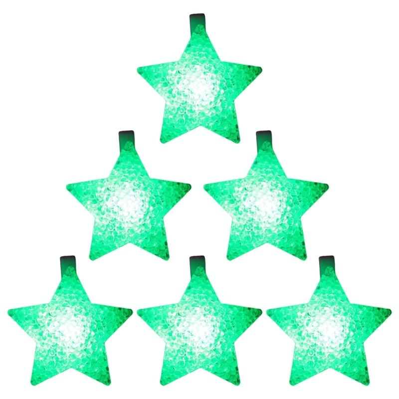 Pack of 6 Glowing Bracelets Fun Light Up Wristbands Bright LED Glowing Bracelets with Star for Kids and Adults Party Fun