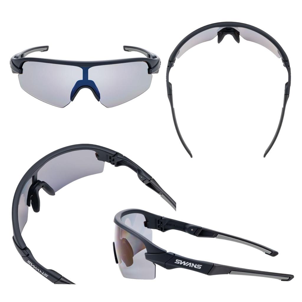 SWANS STRIX Sports Made in Polarized Matte Smoke D.A. (STX DA-0151 MBK) Sunglasses, Japan, Lenses, Black/Polarized (Double-Sided Multi-Coated)