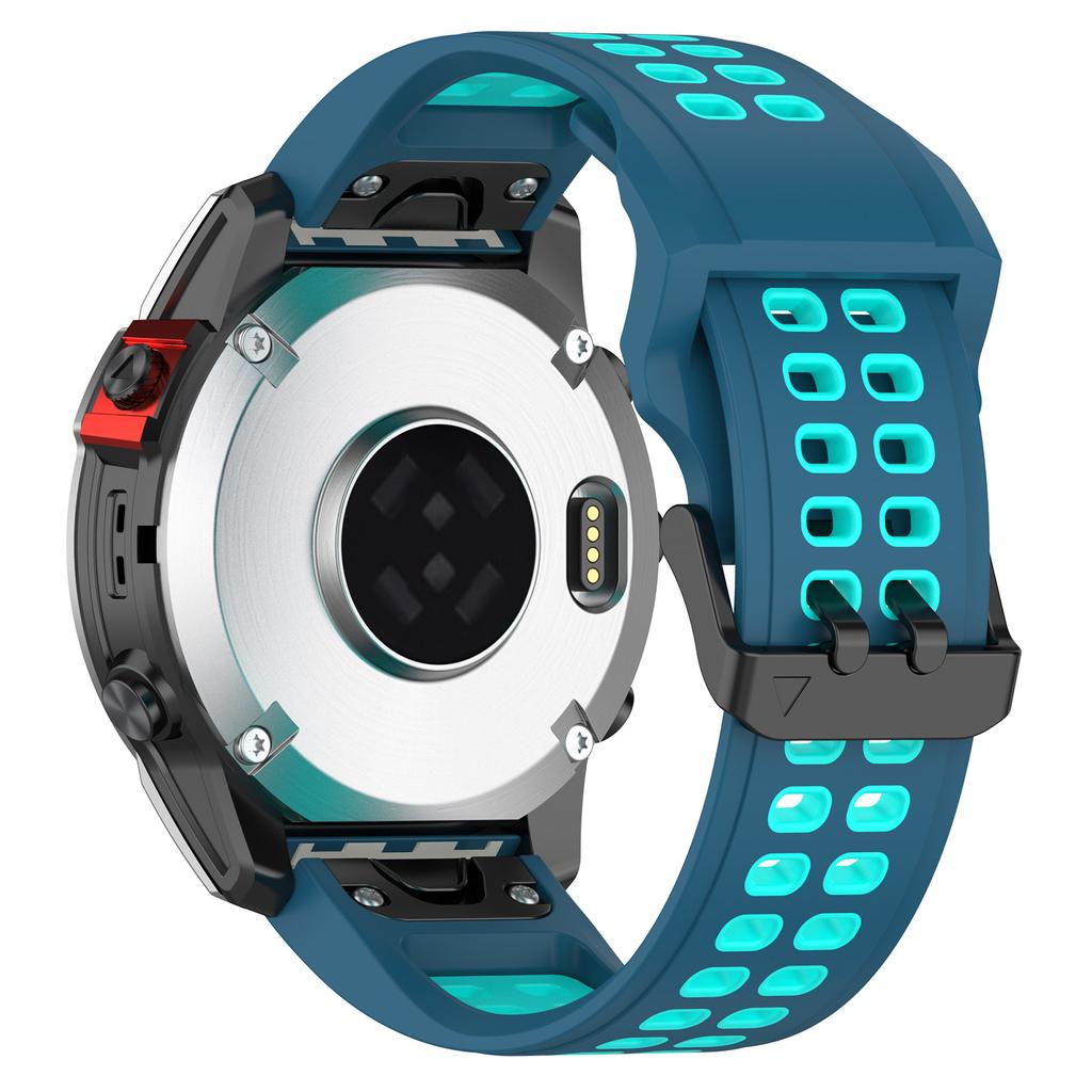 For Garmin Descent G1/COROS VERTIX Watch Band 22mm Dual-Color Watch Strap Silicone Watchband with Dual-Hole Buckle