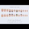 24Pcs Leopard Print French False Nails Spicy Girls Flower Brown Short Square Press On Nails With Diamond Design