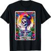 Cannabitch Para Fumantes de Erva Skeleton Carta de Tarot Retrô Camiseta