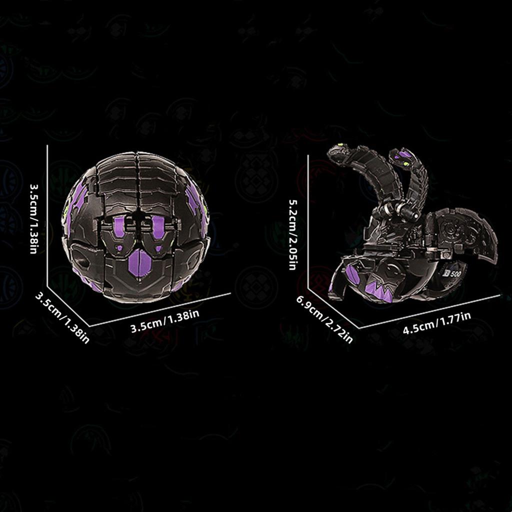 Dark Two-Headed Dragon 3.6cm Deformed Egg Hyper Dragonoid Battle GameToy