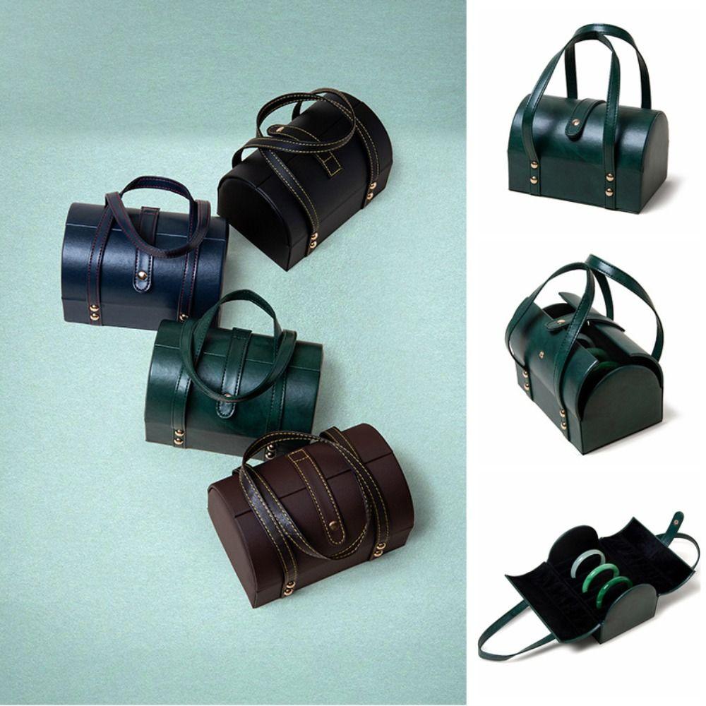 7Positions Bracelet Display Box PU Leather Bracelet Carrying Case Jewelry Storage